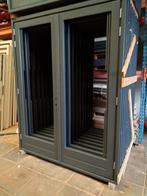 Hardhout kozijn met dubbele tuindeuren deuren, Nieuw, 215 cm of meer, 120 cm of meer, Hout