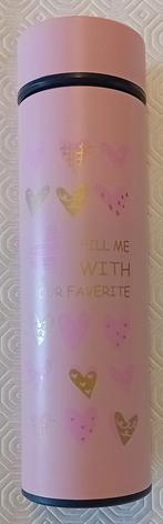 Een roze, metalen drinkbeker - thermos met deksel, ZGAN. , Ophalen of Verzenden, Zo goed als nieuw, Overige typen