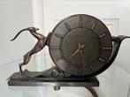 Tafelklok Art Deco - Johannes Bosma gepatineerd brons 1920, Antiek en Kunst, Ophalen of Verzenden