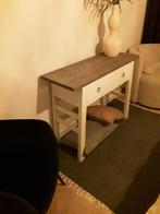 Zijdetafel, Huis en Inrichting, Tafels | Sidetables, Ophalen, 50 tot 100 cm, Teakhout, Zo goed als nieuw