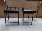 Twee metalen nachtkastjes, Huis en Inrichting, Ophalen, Gebruikt, Minder dan 45 cm, Metaal of Aluminium