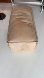 Furnified leren poef, Huis en Inrichting, Zitzakken, Ophalen, Gebruikt, Beige, Overige typen