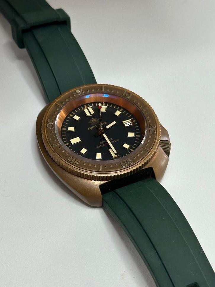 Bronzen duikhorloge met automatisch uurwerk, Sieraden, Tassen en Uiterlijk, Horloges | Heren, Zo goed als nieuw, Polshorloge, Overige merken