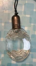 Vintage Kristallen Parfumflesje met Zilveren Dop, Ophalen of Verzenden