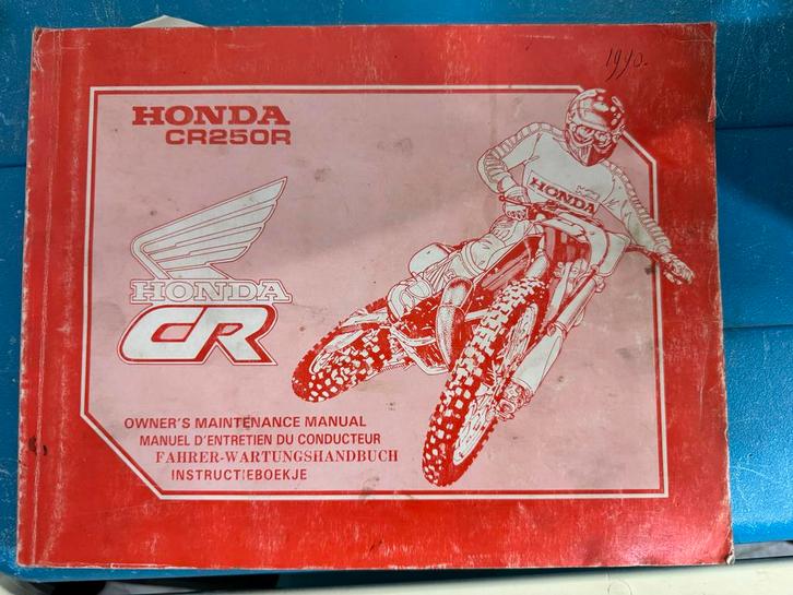 Honda CR250 Werkplaatshandboek 1990, Motoren, Handleidingen en Instructieboekjes, Honda, Ophalen of Verzenden