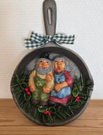 Scandinavische trollen decoratie gietijzeren pan * wandhange, Ophalen of Verzenden, Zo goed als nieuw