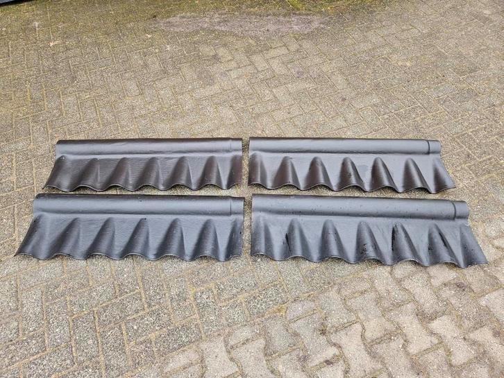 4 GLOEDNIEUWE nokdelen nokdeel ONDERNOK, Doe-het-zelf en Verbouw, Dakpannen en Dakbedekking, Nieuw, Golfplaat, Steen of Klei, Zwart