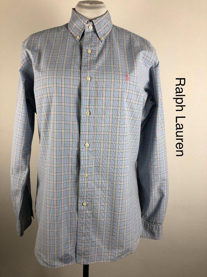 Ralph Lauren Overhemd 100% katoen {mt: L} 7382-18,1, Kleding | Heren, Overhemden, Zo goed als nieuw, Halswijdte 41/42 (L), Blauw