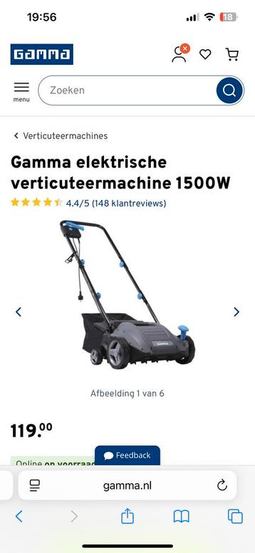 Gamma Elektrische Verticuteermachine beschikbaar voor biedingen