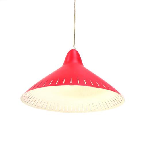 Vintage mid century design hanglamp H. Busquet Hala jaren 50, Huis en Inrichting, Lampen | Hanglampen, Minder dan 50 cm, Metaal