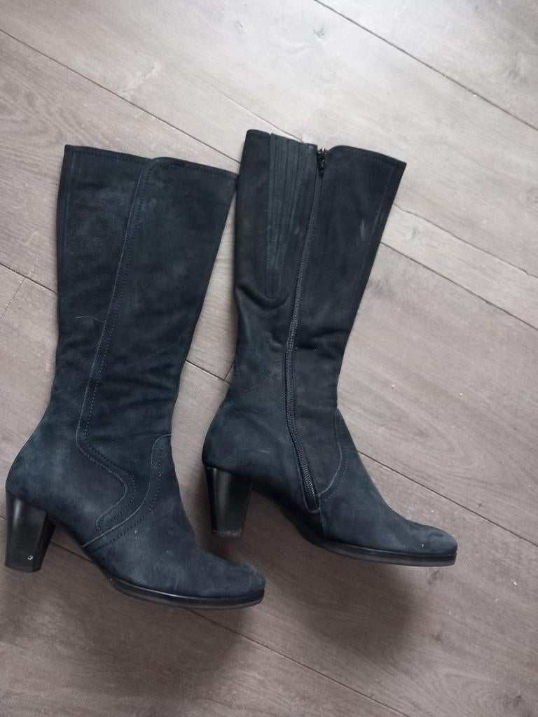 Donkerblauwe hoge laarzen (Gabor, mt 37,5), Ophalen of Verzenden, Zo goed als nieuw, Blauw, Hoge laarzen