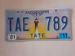 Kentekenplaat Mississippi usa., Ophalen of Verzenden, Gebruikt, Auto's