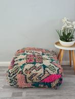 Marokkaanse berber poef van echt wol,zitkussen, Nieuw, Ophalen of Verzenden, 50 tot 75 cm, Vierkant