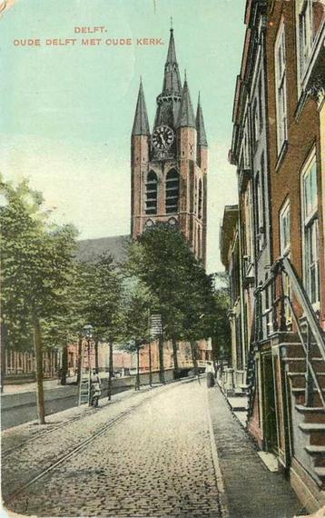 (300-440-013) Delft Oude Delft met Oude Kerk beschikbaar voor biedingen
