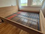 Massief Eiken Swiss Sense Bed 180x210 incl. lattenbodems!, Ophalen, Overige kleuren, 210 cm, Zo goed als nieuw