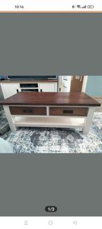 Houten salontafel met lades, Huis en Inrichting, Tafels | Salontafels, 100 tot 150 cm, Minder dan 50 cm, Rechthoekig, 50 tot 100 cm