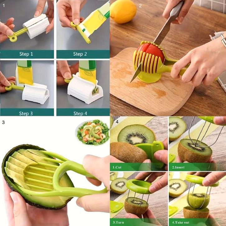 Zak met 7 handige erchonomische keukenhulpjes., Huis en Inrichting, Keuken | Keukenbenodigdheden, Nieuw, Verzenden