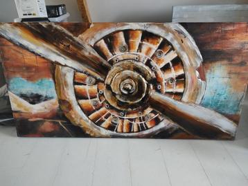 Propeller in de avondlucht, schilderij 152 x 4 x 76cm beschikbaar voor biedingen
