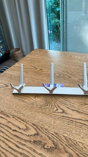 Wabd Kapstok rvs 3 groot 6 kleine haken 40cm breed beschikbaar voor biedingen