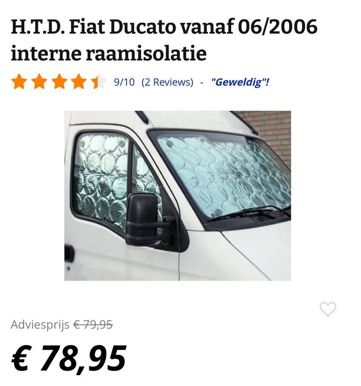 Htd interne raamisolatie fiat ducata vanaf 06/2006, Caravans en Kamperen, Camper-accessoires, Nieuw, Ophalen