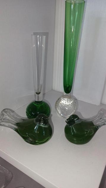 Spijkervaasjes plus Murano vogeltjes. Afgeprijsd. beschikbaar voor biedingen