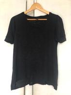 H&M top maat S zwart korte mouwen ronde hals linen linnen li, H&M, Zwart, Ophalen of Verzenden, Zo goed als nieuw