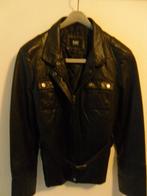 Zwarte leren jas., Kleding | Dames, Ophalen, Zo goed als nieuw, Maat 38/40 (M), Zwart