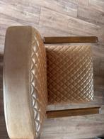 Lederen fauteuil cognac ruit patroon, Ophalen, Gebruikt