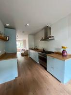 Complete keuken met SMEG fornuis en houten werkblad, Huis en Inrichting, Keuken | Complete keukens, Ophalen, Gebruikt, Blauw, Dubbelwandige keuken