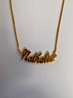 Naamketting goud op zilver Nathalie, Ophalen of Verzenden, Zo goed als nieuw, Goud, Zilver