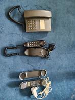 3 vaste telefoons waarvan 1 handsfree met snoer en adapter, Telecommunicatie, Vaste telefoons | Niet Draadloos, Ophalen of Verzenden