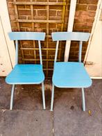 Twee Superleuke inklapbare houten stoeltjes, Blauw, Twee, Gebruikt, Ophalen of Verzenden