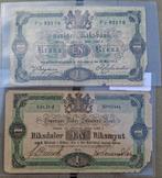 2 x Zweden  1864 Riksdaler + 1875 Krona  Zeldzaam!  RARE, Postzegels en Munten, Bankbiljetten | Nederland, Verzenden, 1 gulden