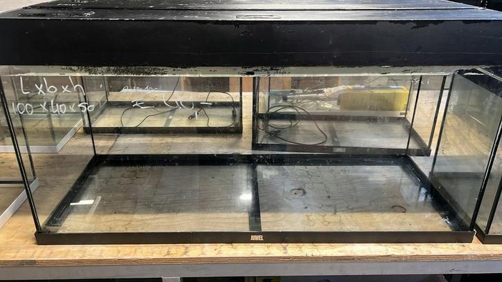 Vissenasiel aquarium 100x40x50 zwart geschilderd, Dieren en Toebehoren, Vissen | Aquaria en Toebehoren, Zo goed als nieuw, Leeg aquarium