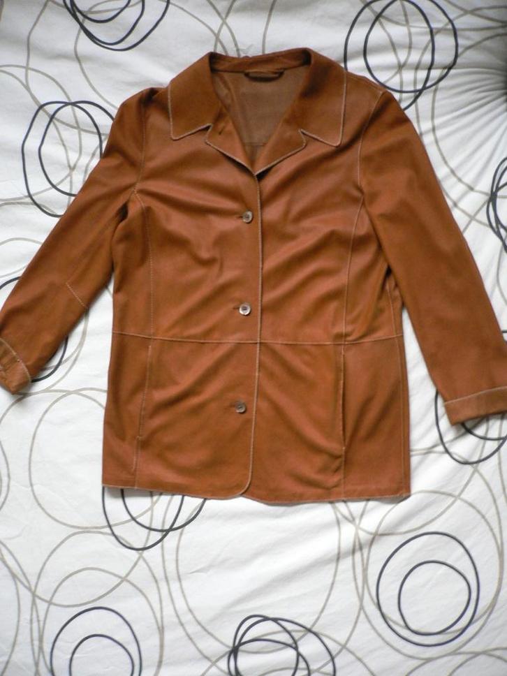 leren jas merk CHRIST maat 40, Kleding | Dames, Jassen | Zomer, Zo goed als nieuw, Maat 38/40 (M), Bruin, Ophalen of Verzenden