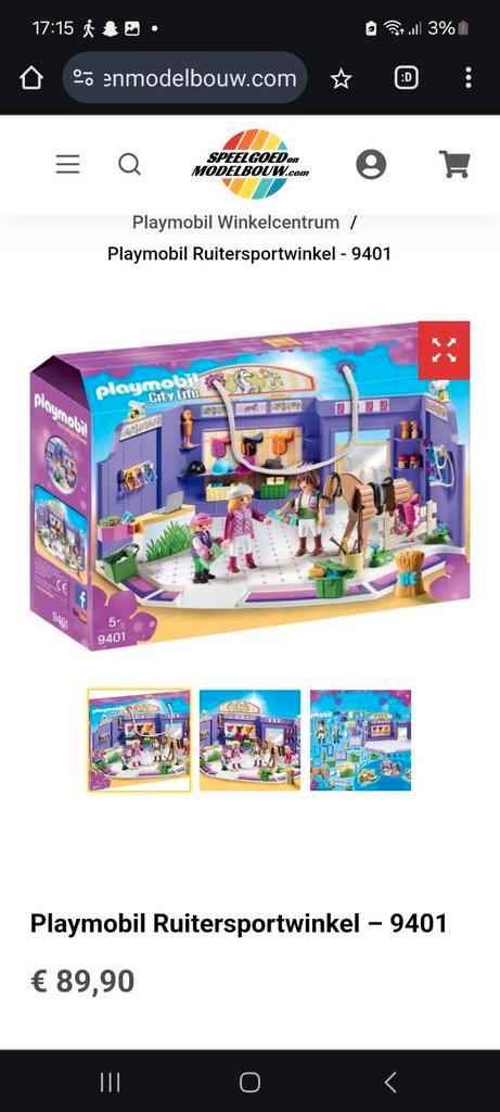 Playmobil Ruitersportwinkel 9401 - Complete Set, Kinderen en Baby's, Speelgoed | Playmobil, Zo goed als nieuw, Complete set, Ophalen of Verzenden