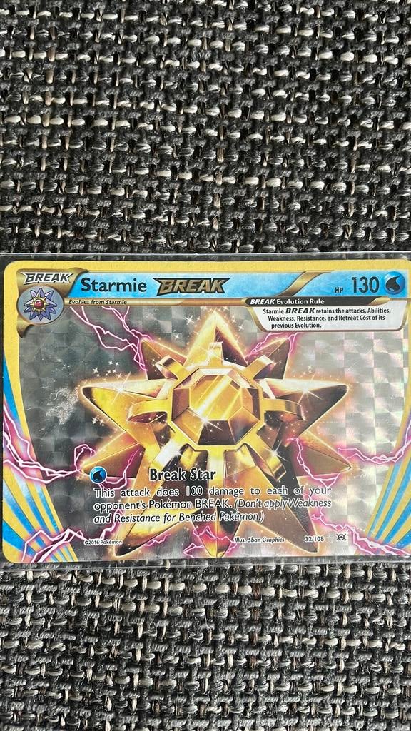 Starmie break pokemon kaart, Ophalen of Verzenden, Zo goed als nieuw, Sleeves of Kaarthoesjes