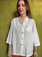 Vintage blouse / shirt - wit - 44/XXL of oversized, Kleding | Dames, Blouses en Tunieken, Gedragen, Maat 42/44 (L), Vintage, Ophalen of Verzenden