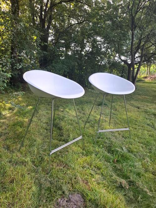 Vintage Design Barkrukken, Huis en Inrichting, Barkrukken, Gebruikt, 60 tot 90 cm, Kunststof, Metaal, 2 krukken, Ophalen