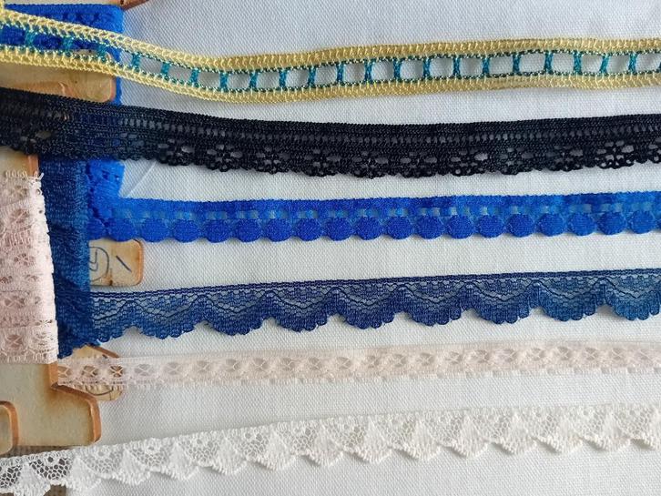 6 smalle Kantjes, Hobby en Vrije tijd, Naaien en Fournituren, Nieuw, Kant, Ophalen of Verzenden