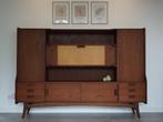 Mid Century jaren 60 wandkast highboard vintage, Ophalen, ., Met deur(en), Zo goed als nieuw
