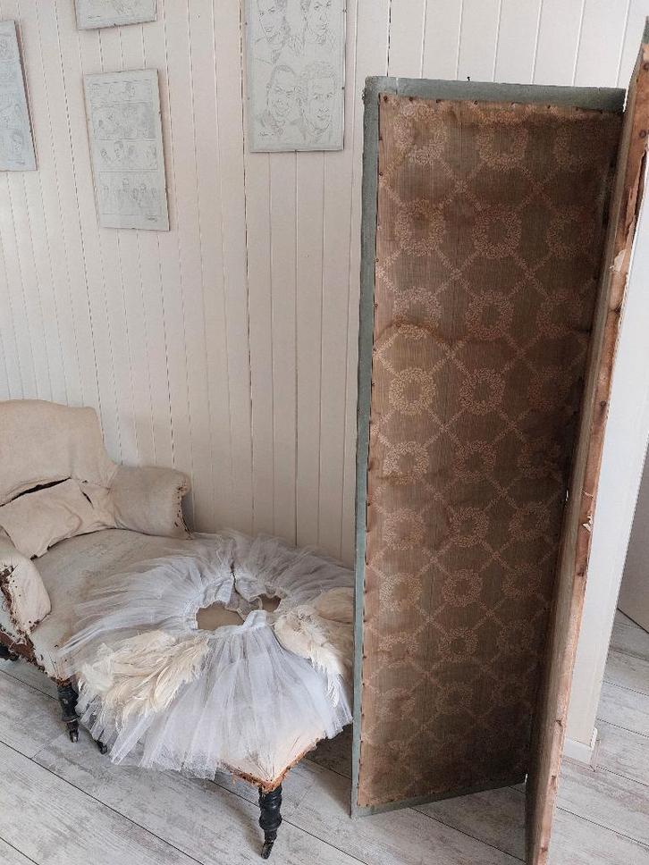 Stof stoffen kamerscherm doosjes shabby brocante frans oud, Antiek en Kunst, Antiek | Woonaccessoires, Ophalen