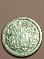 dubbeltje 1913 1918 1919, Postzegels en Munten, Munten | Nederland, Zilver, Ophalen of Verzenden, 10 cent, Koningin Wilhelmina