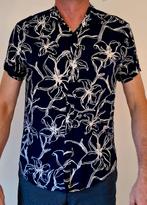 Heren overhemd - blauw met print - XL, Blauw, Le Marin fashion, Ophalen of Verzenden, Zo goed als nieuw