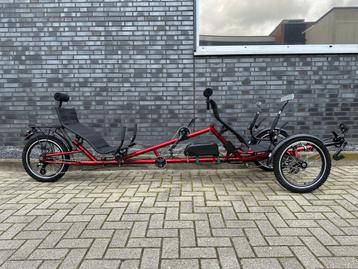 Elektrische Ligfiets Tandem 2 persoons duofiets