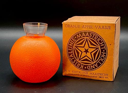 Maastricht 1938 Oranje Appeltje met doosje, Verzamelen, Koninklijk Huis en Royalty, Gebruikt, Overige typen, Nederland, Verzenden