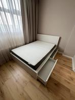 Malm bed met matras van ikea, Wit, Tweepersoons, 200 cm, Hout
