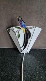Tiffany stijl Wandlamp Vogel, Ijsvogel, brocante. 27cm. S45, Ophalen of Verzenden, Gebruikt