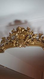 Meesterlijk mooie antieke XXL gouden kuifspiegel, Ophalen of Verzenden, Rechthoekig