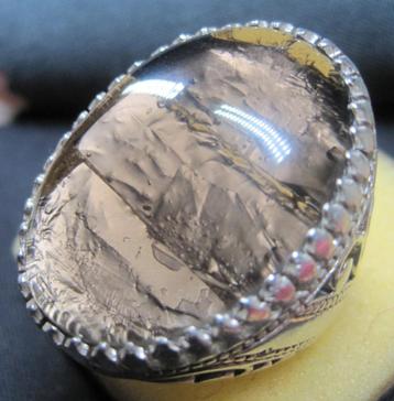Art Deco design rookkwarts 37 krt zilver ring zeldzaam m 20 beschikbaar voor biedingen